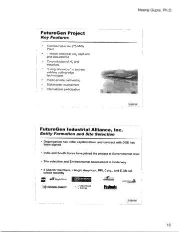 CO2 Capture and Storage in United States and Mid-Western Regional Partnership Page 18