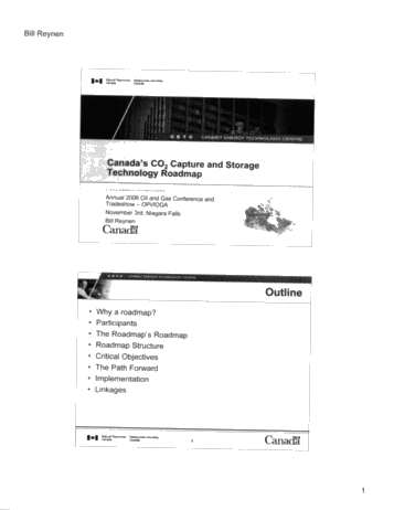 Canada's CO2 Capture and Storage Technology Roadmap Page 1