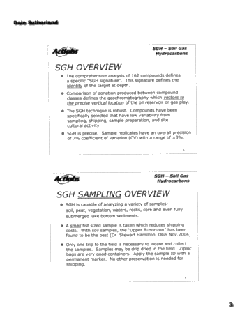 Soil Gas Hydrocarbons A Forensic Approach Defines Organic Petroleum Signatures for Predictive Geochemistry and Exploration for Buried Gas and Oil Targets Page 3