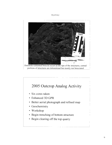 Outcrop Analog Lower Paleozoic Hydrothermal Dolomite Reservoirs, Mohawk Valley, New York Page 9