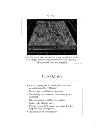 Outcrop Analog Lower Paleozoic Hydrothermal Dolomite Reservoirs, Mohawk Valley, New York Page 17