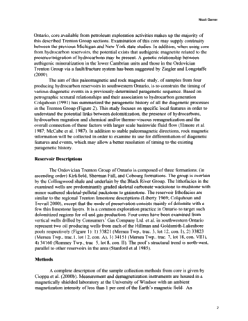 Magnetizations in Ordovician Petroleum Reservoir Rocks, Southwestern Ontario Page 2