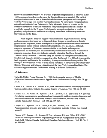 Magnetizations in Ordovician Petroleum Reservoir Rocks, Southwestern Ontario Page 10