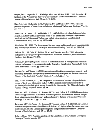 Magnetizations in Ordovician Petroleum Reservoir Rocks, Southwestern Ontario Page 12