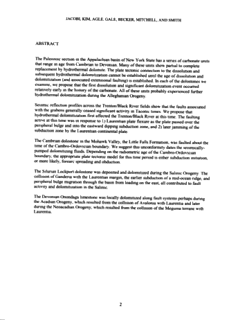 Generation of Lower Paleozoic Carbonate Reservoirs in the Appalachian Basin of New York State: Faults, Timing and The Plate Tectonic Connection Page 2