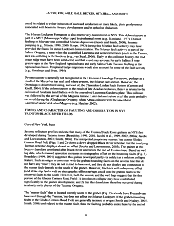 Generation of Lower Paleozoic Carbonate Reservoirs in the Appalachian Basin of New York State: Faults, Timing and The Plate Tectonic Connection Page 4