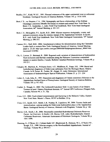 Generation of Lower Paleozoic Carbonate Reservoirs in the Appalachian Basin of New York State: Faults, Timing and The Plate Tectonic Connection Page 29