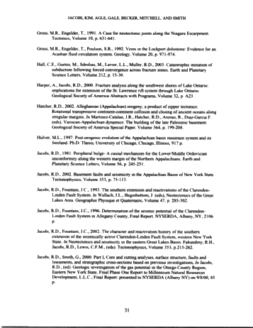 Generation of Lower Paleozoic Carbonate Reservoirs in the Appalachian Basin of New York State: Faults, Timing and The Plate Tectonic Connection Page 31