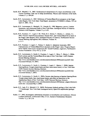 Generation of Lower Paleozoic Carbonate Reservoirs in the Appalachian Basin of New York State: Faults, Timing and The Plate Tectonic Connection Page 32
