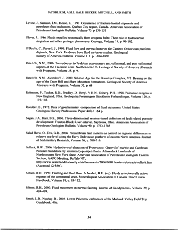 Generation of Lower Paleozoic Carbonate Reservoirs in the Appalachian Basin of New York State: Faults, Timing and The Plate Tectonic Connection Page 34