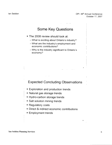 Economic Profile for Ontairo's Oil, Gas and Salt Resources Industry Page 5