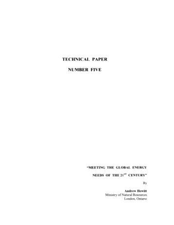 Meeting the Global Energy Needs of the 21st Century Page 1