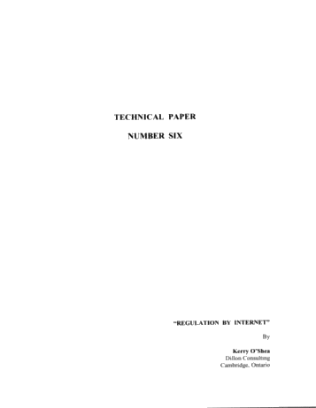 Regulation by Internet Page 1