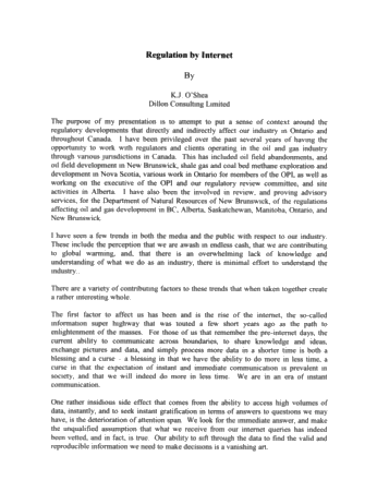 Regulation by Internet Page 1