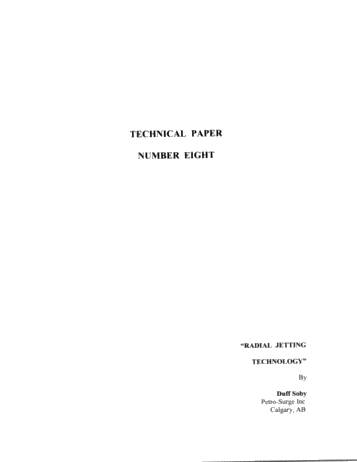 Radial Jetting Technology Page 1