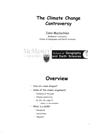The Climate Change Controversy Page 1