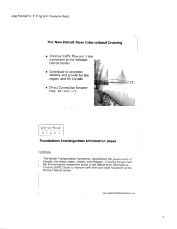 Drilling of Wells For the Windsor-Detroit Bridge Evaluation Page 3