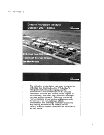Enbridge Gas Distribution - Tecumseh Storage Growth Page 1