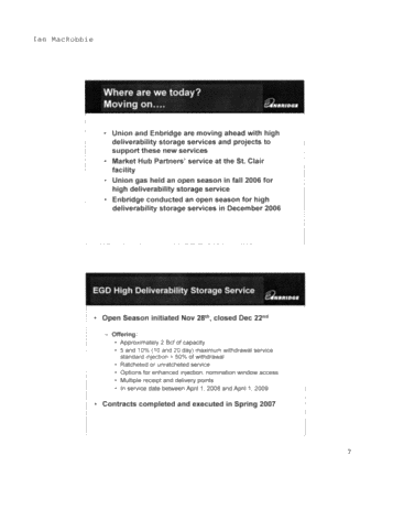 Enbridge Gas Distribution - Tecumseh Storage Growth Page 7