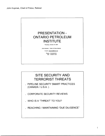 Site Security and Terrorist Threats Page 1