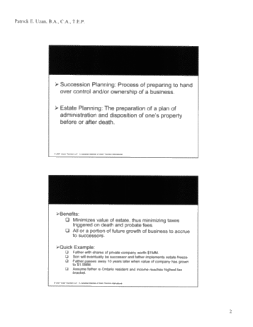 Succession and Estate Planning Tax Tools Page 2