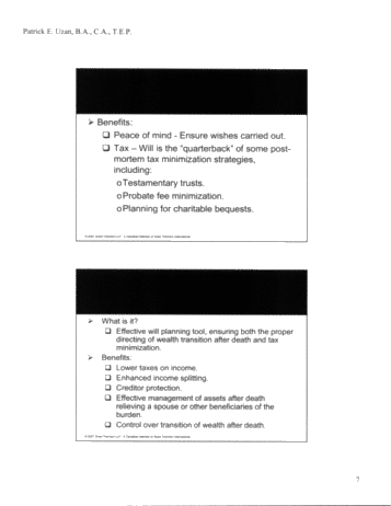 Succession and Estate Planning Tax Tools Page 7
