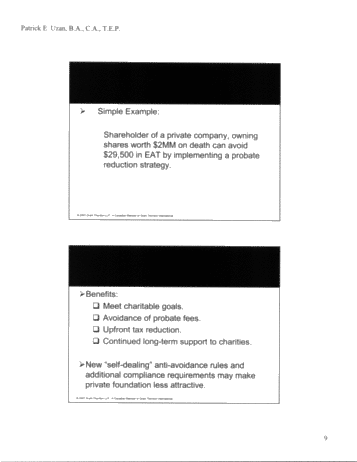 Succession and Estate Planning Tax Tools Page 9