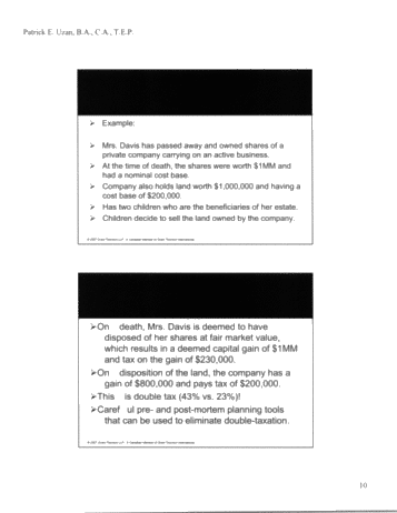 Succession and Estate Planning Tax Tools Page 10