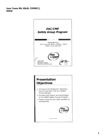 EAC/CME Safety Group Program Page 2