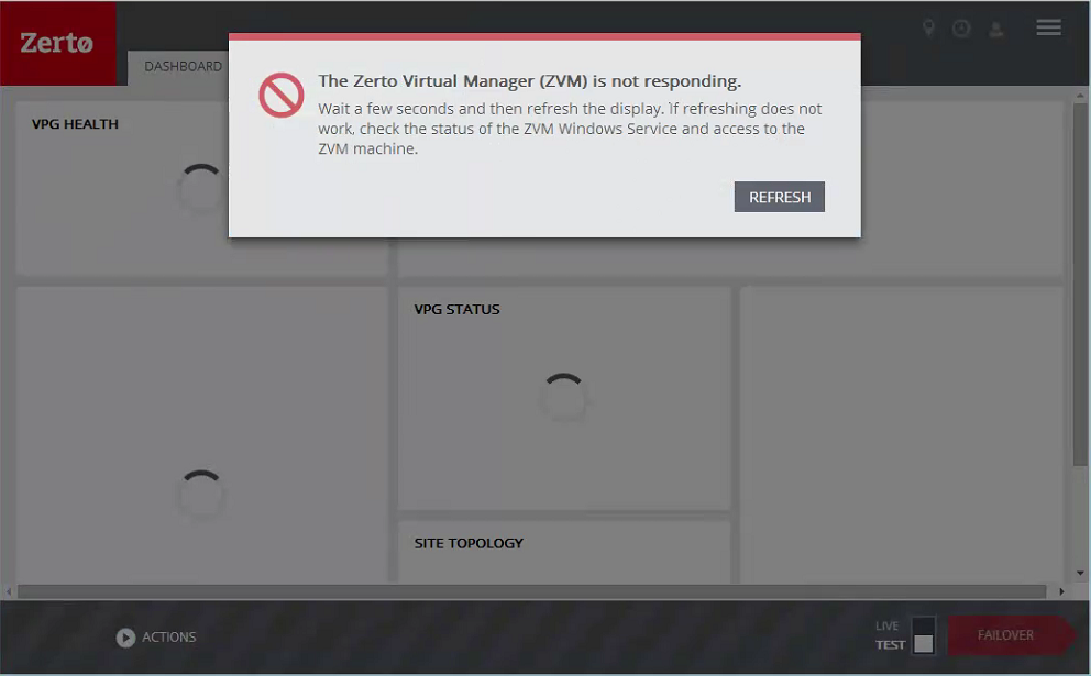 NSX switch ZVM dashboard not loading