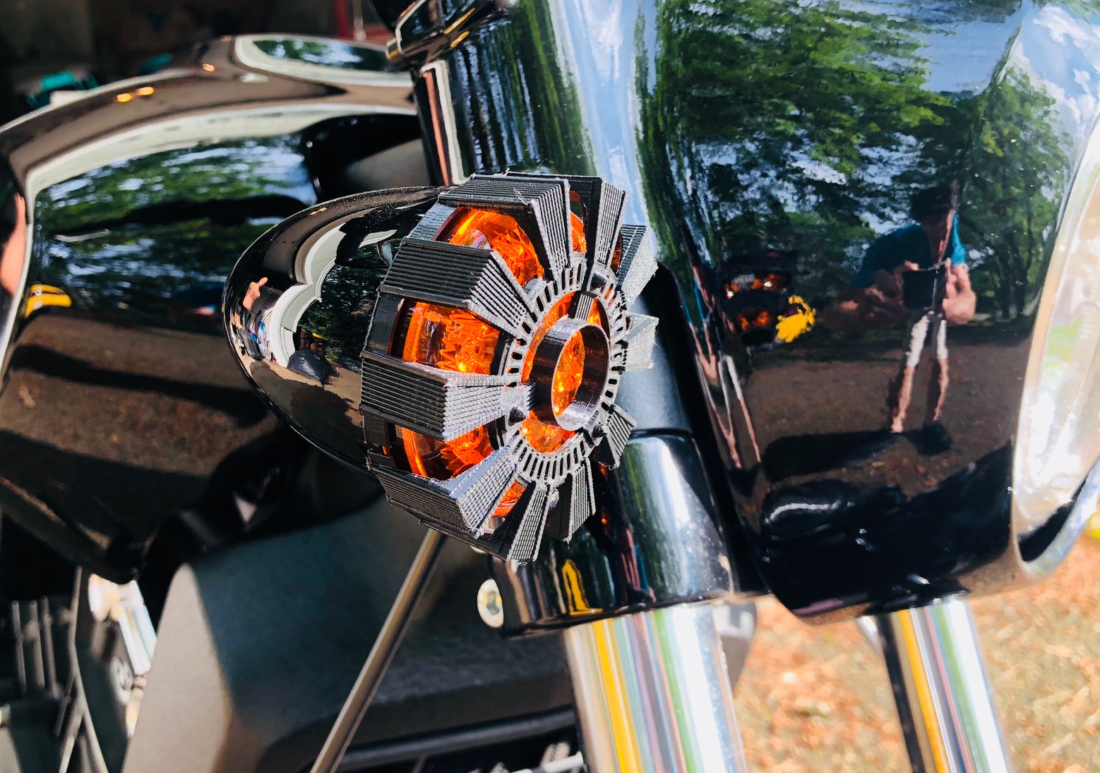 Custom Scout Bobber Turn Signal Covers Arc Reactor (3d Printed