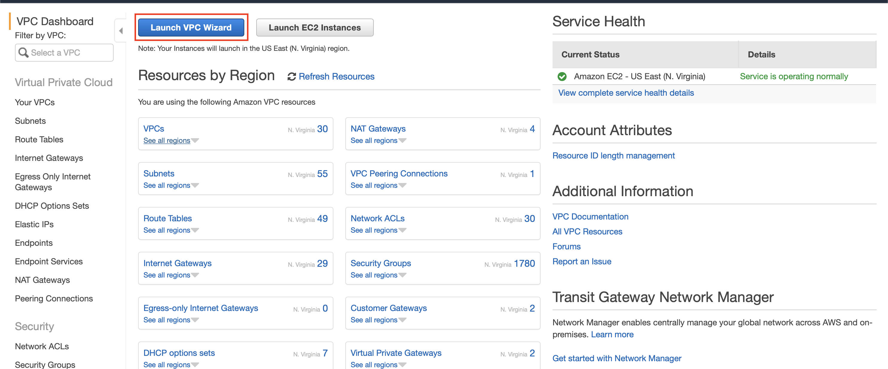 Launch VPC Wizard
