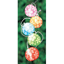 11' Round Lanterns with Hibiscus String Lights