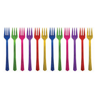Jewel Tone Cocktail Forks (24)
