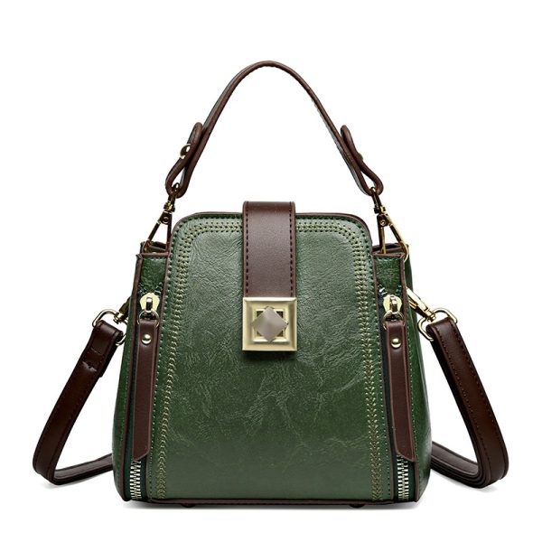 Women's Retro Easy Matching Soft Leather Textured Handbag Shoulder Crossbody - Image 5