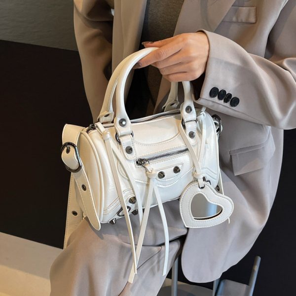Portable Tassel Rivet Shoulder Crossbody Underarm Pillow Bag - Image 2