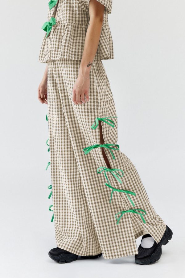 Women's Plaid Trousers Fashionable With Side-slit - Image 7