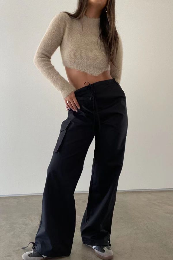 Mid-waist Three-dimensional Pocket Trousers - Image 5