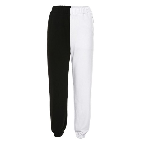 High waist stitching casual pants - Image 4