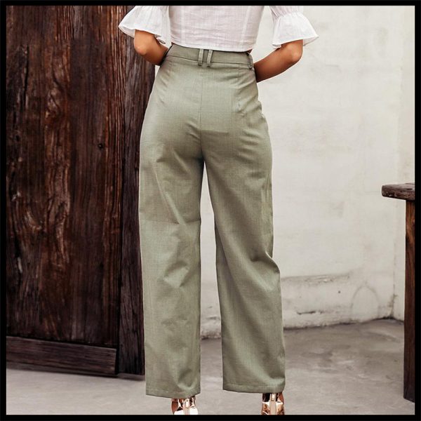 Slim-fit high-rise straight-leg trousers - Image 3