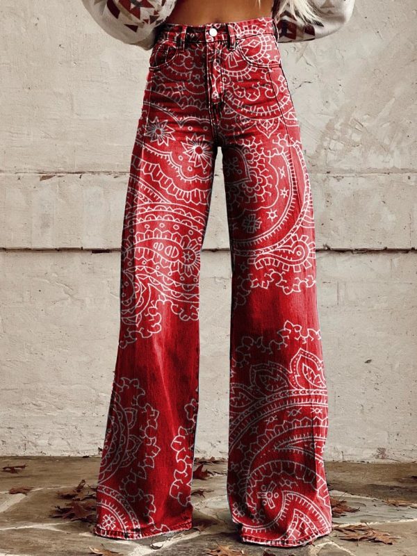 Pattern Women's Wide-legged Pants Anti-jeans 3D Digital Printing - Image 10