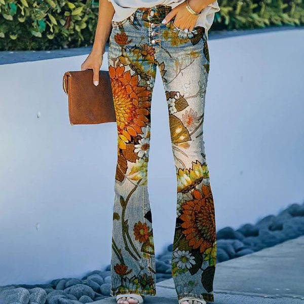 Street Hipster Women's 3D Printed Wide-leg Pants Casual Trousers - Image 2