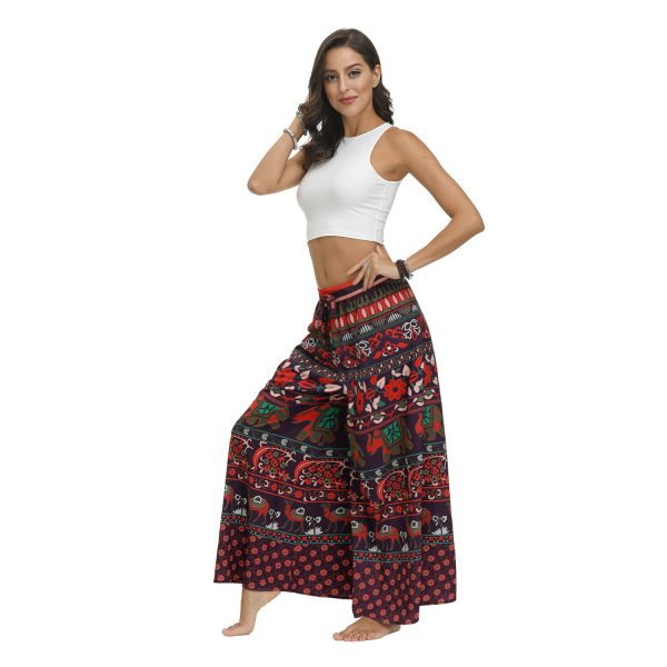 Women's printed ethnic style wide-leg pants - Image 2