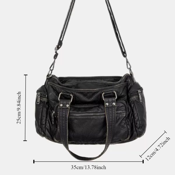 Women's Soft Leather Retro Trendy Crossbody Bag - Image 5