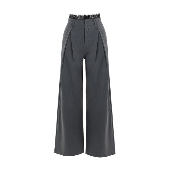 New Street Temperament Wild Lace Loose Suit Trousers - Image 5