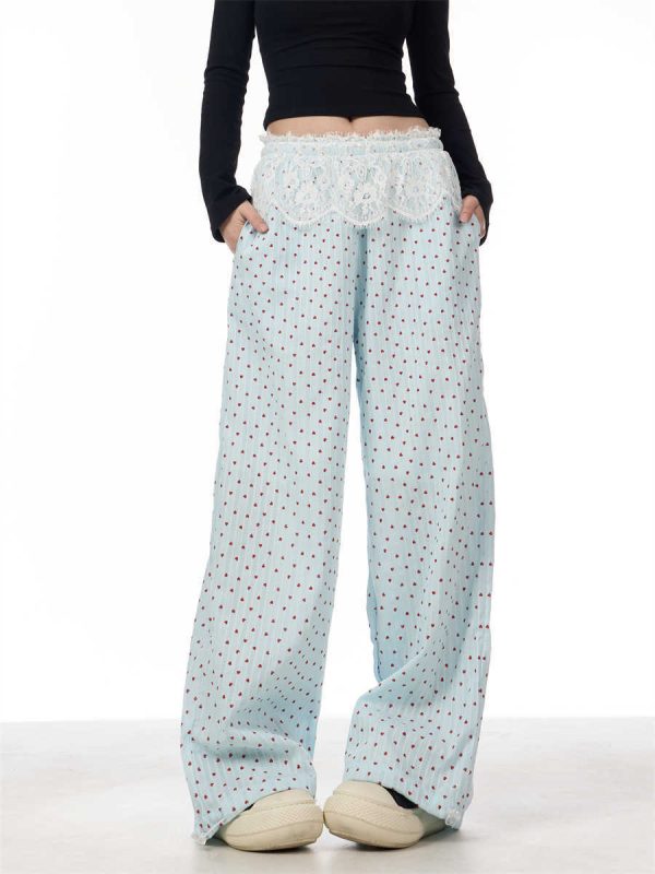 Spring American Niche Refined Handmade Lace Stitching Casual Trousers - Image 4