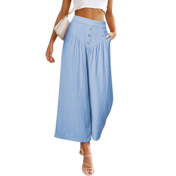 European And American Lazy Relaxed Casual Wide Leg High Waist Women's Cropped Pants - Image 5