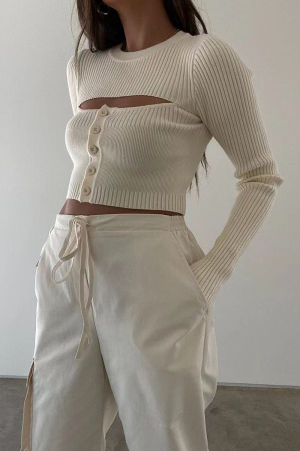 Mid-waist Three-dimensional Pocket Trousers - Image 3