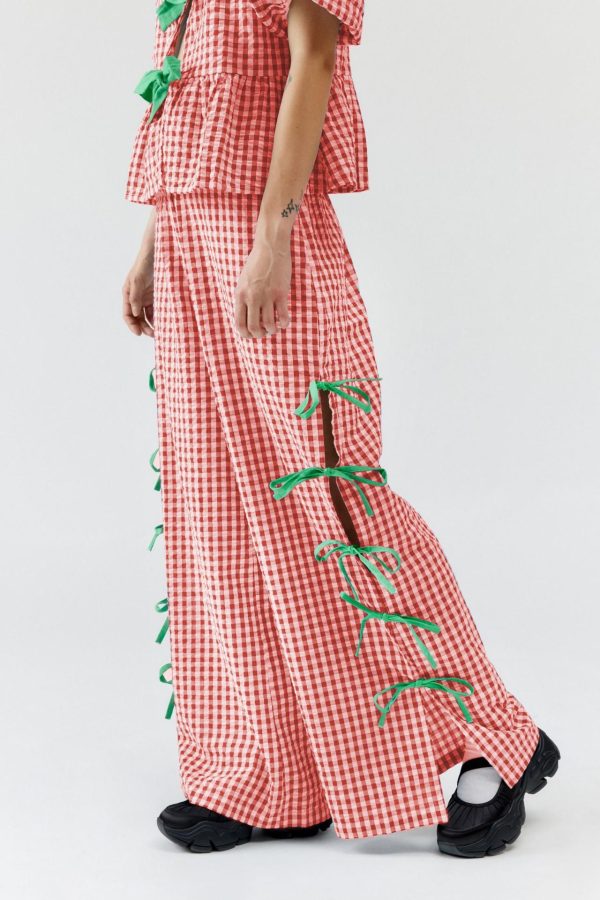 Women's Plaid Trousers Fashionable With Side-slit - Image 8