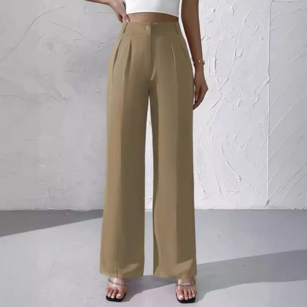 Women's Fashionable Elegant Solid Color Suit Pants - Image 4